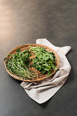 포토 JPG 스튜디오촬영 채소 실내 사람없음 소쿠리 신선 천 유기농 유채나물 민들레나물 국내포토 웰빙 내부 바구니 직물 파일형식