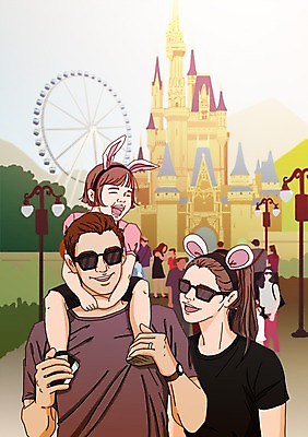 PSD 여자 남자 딸 어린이 가로등 일러스트 가족 사람 상반신 성인 세명 선글라스 놀이공원 가족라이프 성 목말 어린이날 즐거움 토끼머리띠 5월행사 대관람차 국내일러스트 라이프스타일 건축물 공공시설 기념일 감정 안경 관계 모션 이벤트 테마파크 머리띠 놀이기구 5월 파일형식