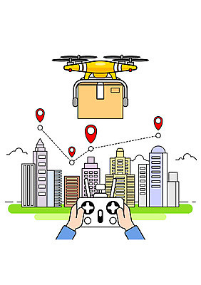 손 일러스트 한명 사람 빌딩 신체부위 양손 도시 배송 전달 택배상자 드론 원격조종 위치정보 위치추적 조종장치 모빌리티 국내일러스트 AI파일 1 교통수단 건물 상자 장비 정보 택배 추적 파일형식 벡터