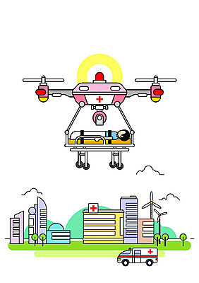 전신 남자 일러스트 의학 병원 한명 사람 빌딩 환자 구출 구급차 구급대 드론 이송 환자수송 모빌리티 국내일러스트 AI파일 1 교통수단 자동차 건물 도움 파일형식 벡터