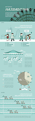 전신 여자 남자 어린이 일러스트 수치 그래프 사람 여러명 성인 카트 놀이공원 인포그래픽 대관람차 원그래프 회전목마 국내일러스트 AI파일 다수 테마파크 놀이기구 파일형식 벡터