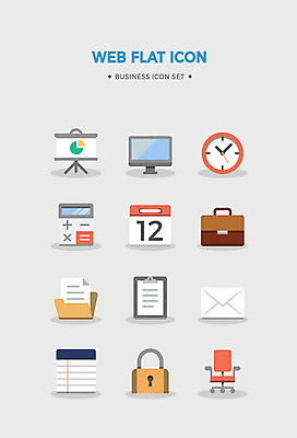 아이콘 시계 서류가방 비즈니스 그래프 편지봉투 자물쇠 사람없음 세트 모니터 공책 계산기 달력 플랫아이콘 폴더 비즈니스아이콘 문서철 사무용의자 서류판 파일폴더 2D아이콘 AI파일 의자 가방 문구용품 봉투 컴퓨터 사무용품 장비 편지 파일 파일형식 벡터