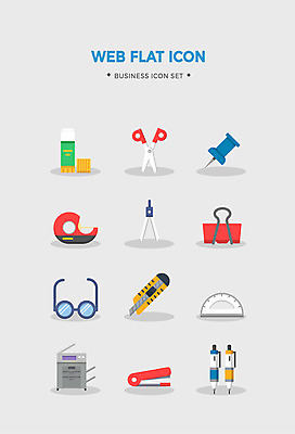 아이콘 안경 비즈니스 자 사람없음 세트 펜 사무용품 딱풀 압정 인쇄기 스테이플러 플랫아이콘 클립 비즈니스아이콘 컴파스 가위질 스카치테이프 2D아이콘 AI파일 잡화 문구용품 가위_도구 전자제품 필기구 풀_접착제 테이프 파일형식 벡터