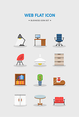 아이콘 화분 비즈니스 전등 책장 사람없음 세트 소파 사무실 스탠드 책상 플랫아이콘 서랍장 비즈니스아이콘 사무용의자 원형탁자 2D아이콘 AI파일 가구 의자 탁자 조명 파일형식 벡터