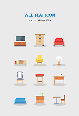아이콘 가구 의자 비즈니스 탁자 전등 사람없음 세트 소파 사무실 플랫아이콘 서랍장 비즈니스아이콘 사무용가구 2D아이콘 AI파일 생활용품 조명 파일형식 벡터