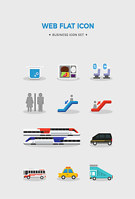 아이콘 교통수단 비즈니스 사람없음 세트 플랫아이콘 도시락 택시 비즈니스아이콘 에스컬레이터 고속열차 관광버스 밴 비행기내부 성별표시 2D아이콘 AI파일 음식 교통 승용차 자동차 표시 버스 비행기 내부 기차 파일형식 벡터