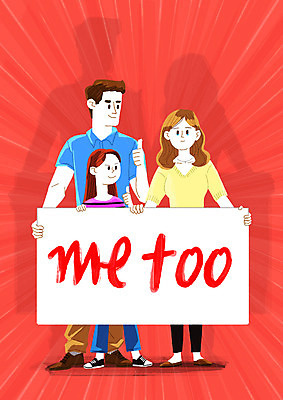 전신 PSD 배너 여자 남자 어린이 캠페인 일러스트 가족 응원 미소 사람 성인 세명 팻말 최고 사회이슈 추천 격려 고발 이해 미투운동 국내일러스트 감정 컨셉 관계 모션 프레임 표정 파일형식