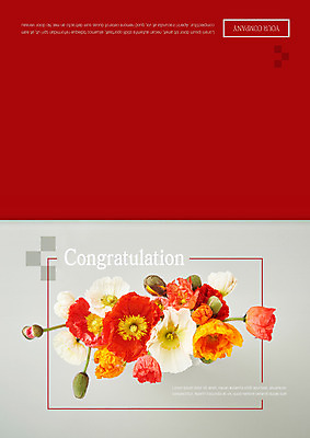도형 템플릿 꽃 꽃다발 카드템플릿 사람없음 빨간색 사각형 축하 축하카드 이미지템플릿 AI파일 카드프레임 식물 컬러 컨셉 카드_감사 프레임 파일형식 벡터