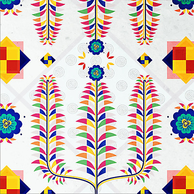 도형 한국전통 전통 백그라운드 꽃무늬 패턴 일러스트 사람없음 전통무늬 화려 단청 조각보 국내일러스트 AI파일 꽃 컨셉 무늬 한국 보자기_천 파일형식 벡터