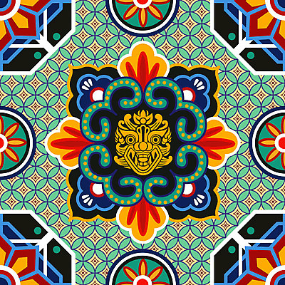 도형 한국전통 전통 백그라운드 꽃무늬 패턴 일러스트 사람없음 전통무늬 전통문양 원형 화려 도깨비 단청 오방색 국내일러스트 AI파일 문양 꽃 컬러 컨셉 무늬 한국 파일형식 벡터