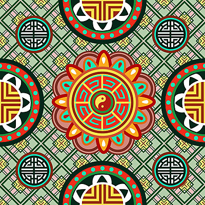 한국전통 전통 백그라운드 꽃무늬 패턴 일러스트 사람없음 전통무늬 화려 단청 태극 오방색 국내일러스트 AI파일 문양 꽃 컬러 컨셉 무늬 한국 파일형식 벡터