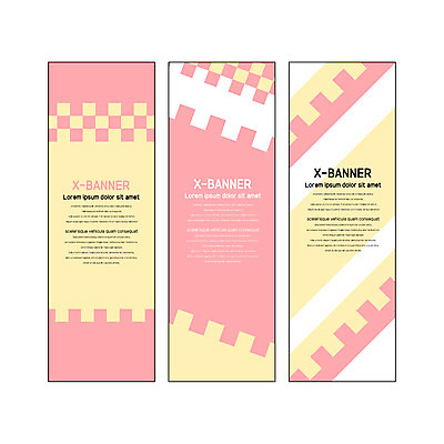 템플릿 배너 배너템플릿 세로배너 분홍색 사각프레임 사람없음 노란색 현수막 격자 배너세트 엑스배너 AI파일 컬러 무늬 프레임 세로 세트 사각형 파일형식 벡터
