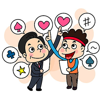 전신 남자 별 말풍선 일러스트 회사 협력 노동자 미소 사람 성인 두명 손들기 하트 가리킴 직장인 사장 문서 노사화합 계약서 임원 국내일러스트 AI파일 자연요소 모양 직업 비즈니스 모션 표정 손짓 파일형식 벡터