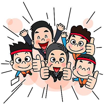 전신 남자 일러스트 회사 협력 노동자 미소 사람 여러명 성인 손들기 만세 최고 직장인 사장 노사화합 계약서 임원 국내일러스트 AI파일 직업 다수 비즈니스 모션 표정 파일형식 벡터