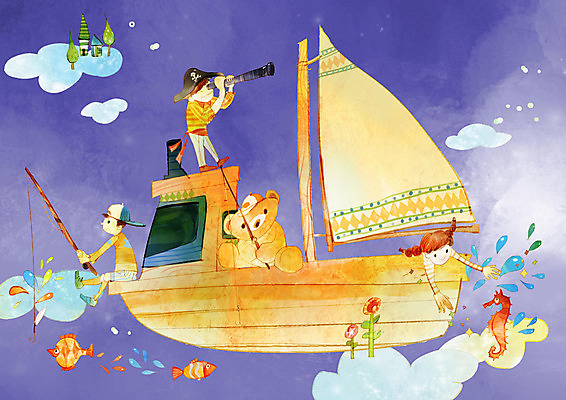 전신 PSD 구름 여자 남자 어린이 두마리 일러스트 상상 하늘 낚시 상상일러스트 어류 사람 상반신 세명 곰인형 망원경 돛단배 즐거움 가정의달 해마 어린이만 동심 국내일러스트 자연요소 감정 인형 2 배_교통 레저 바다동물 수중동물 5월 파일형식