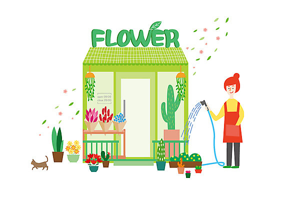 전신 한마리 여자 화분 꽃다발 일러스트 선인장 한명 사람 성인 고양이 꽃집 물주기 창업 호스 다육식물 성인여자한명만 국내일러스트 AI파일 식물 1 꽃 포유류 모션 반려동물 상점 자영업 여자한명만 성인여자만 파일형식 벡터