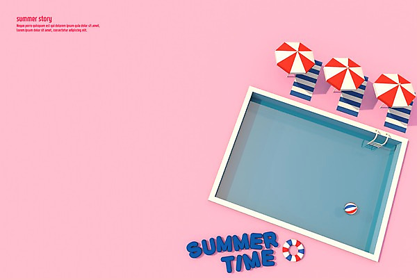 PSD 편집이미지 백그라운드 사다리 수영장 사람없음 여름 3D소스 3D 여러개 파라솔 비치볼 디지털합성 오브젝트 선베드 튜브 여름배경 편집3D 계절 다수 의자 공 바캉스용품 도구 파일형식