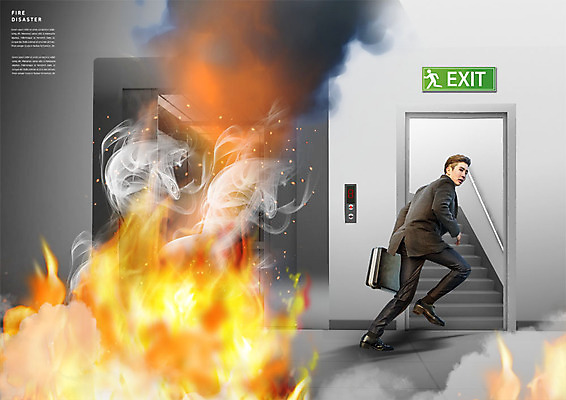 전신 PSD 편집이미지 남자 한명 사람 20대 성인 달리기 계단 한국인 직장인 연기 엘리베이터 탈출 화재 비상구 성인남자한명만 이미지편집 직업 1 컨셉 모션 동양인 청년 사건 남자한명만 성인남자만 파일형식