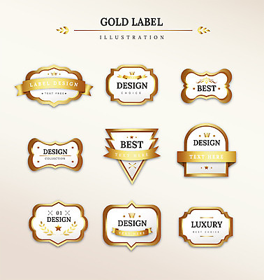 도형 디자인 리본 일러스트 왕관 프레임 사람없음 세트 라벨 금색 최고 고급 국내일러스트 AI파일 컬러 컨셉 파일형식 벡터