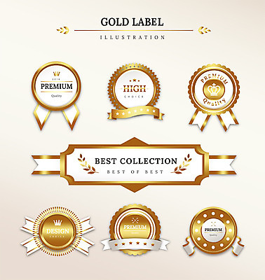 도형 디자인 리본 일러스트 나뭇잎 왕관 프레임 사람없음 세트 라벨 금색 최고 고급 프리미엄 국내일러스트 AI파일 컬러 컨셉 잎 파일형식 벡터