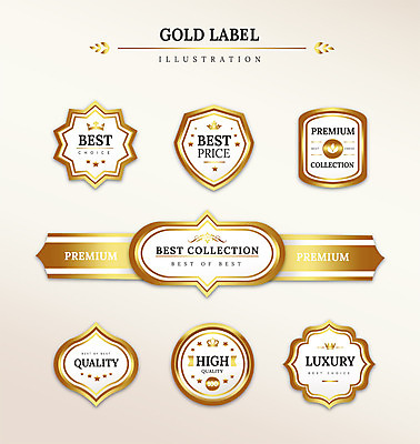 도형 리본 일러스트 프레임 사람없음 세트 라벨 금색 최고 고급 가격 프리미엄 국내일러스트 AI파일 컬러 컨셉 파일형식 벡터