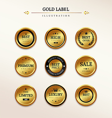 도형 별 리본 일러스트 프레임 사람없음 세트 라벨 세일 금색 최고 고급 가격 프리미엄 국내일러스트 AI파일 자연요소 컬러 컨셉 파일형식 벡터