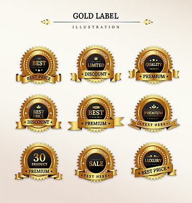 도형 별 리본 일러스트 프레임 사람없음 세트 라벨 세일 금색 최고 고급 프리미엄 국내일러스트 AI파일 자연요소 컬러 컨셉 파일형식 벡터