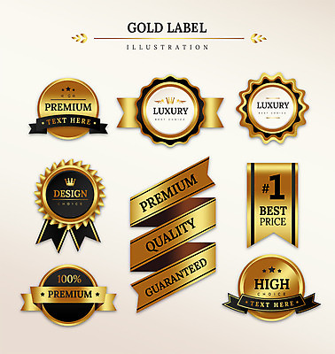 도형 리본 일러스트 왕관 프레임 사람없음 세트 라벨 금색 최고 고급 국내일러스트 AI파일 컬러 컨셉 파일형식 벡터