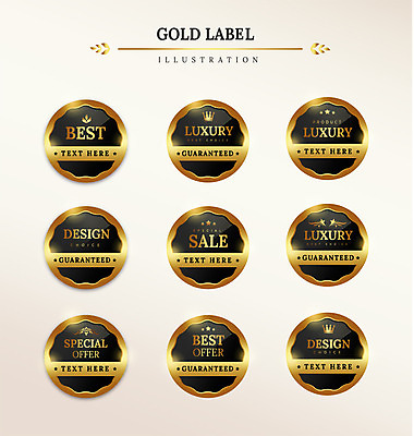 도형 리본 일러스트 프레임 사람없음 세트 라벨 세일 금색 최고 원형 고급 국내일러스트 AI파일 컬러 컨셉 파일형식 벡터