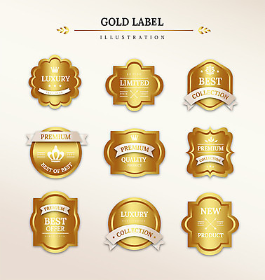 도형 리본 일러스트 왕관 프레임 사람없음 세트 라벨 금색 최고 고급 국내일러스트 AI파일 컬러 컨셉 파일형식 벡터