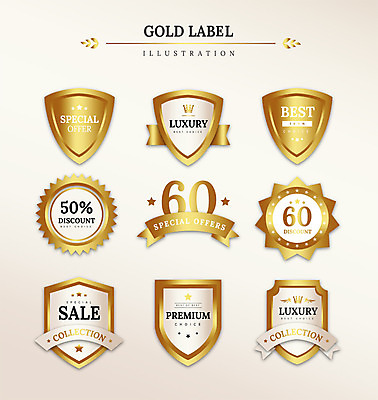 도형 리본 일러스트 프레임 사람없음 세트 라벨 세일 금색 최고 고급 50% 스페셜 국내일러스트 AI파일 컬러 컨셉 퍼센트 파일형식 벡터