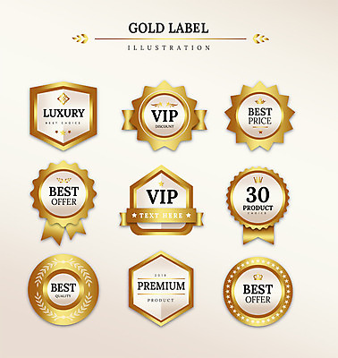 도형 리본 일러스트 프레임 사람없음 세트 라벨 금색 최고 고급 VIP 국내일러스트 AI파일 컬러 컨셉 파일형식 벡터