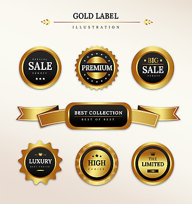 도형 별 리본 일러스트 왕관 프레임 사람없음 세트 라벨 세일 금색 최고 고급 국내일러스트 AI파일 자연요소 컬러 컨셉 파일형식 벡터