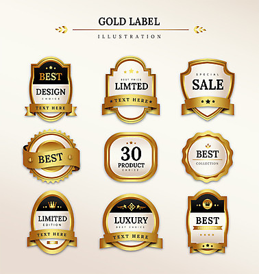 도형 리본 일러스트 프레임 사람없음 세트 라벨 금색 최고 고급 국내일러스트 AI파일 컬러 컨셉 파일형식 벡터