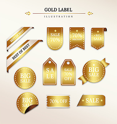 도형 리본 일러스트 프레임 사람없음 세트 라벨 세일 금색 최고 고급 70% 국내일러스트 AI파일 컬러 컨셉 퍼센트 파일형식 벡터