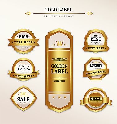 도형 리본 일러스트 왕관 프레임 사람없음 세트 라벨 금색 최고 고급 국내일러스트 AI파일 컬러 컨셉 파일형식 벡터