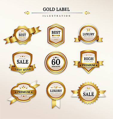 도형 리본 일러스트 프레임 사람없음 세트 라벨 세일 금색 최고 고급 국내일러스트 AI파일 컬러 컨셉 파일형식 벡터