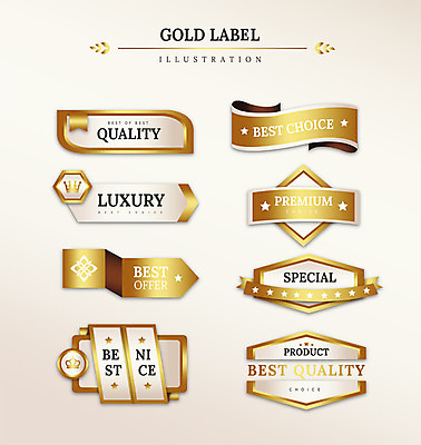 도형 별 리본 일러스트 프레임 사람없음 세트 라벨 금색 최고 고급 국내일러스트 AI파일 자연요소 컬러 컨셉 파일형식 벡터