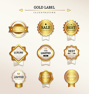 도형 리본 일러스트 프레임 사람없음 세트 라벨 세일 금색 최고 고급 국내일러스트 AI파일 컬러 컨셉 파일형식 벡터