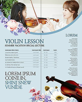 PSD 템플릿 표지디자인 북디자인 출판디자인 여자 꽃 내지 화분 어린이 리플렛 연주 2단접지 북커버 수업 사람 팜플렛 상반신 20대 성인 두명 교사 한국인 가르침 바이올린 레슨 여자만 이미지템플릿 식물 직업 교육 음악 현악기 동양인 청년 파일형식