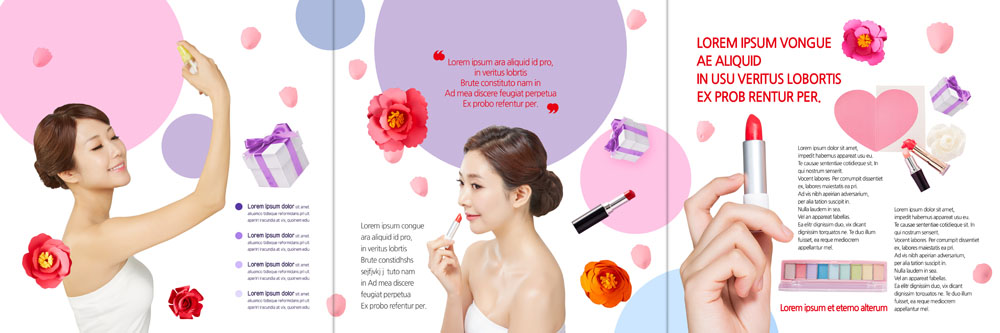 PSD 템플릿 편집 표지디자인 북디자인 출판디자인 여자 꽃 내지 리플렛 북커버 3단접지 한명 사람 팜플렛 상반신 20대 성인 선물상자 뷰티 화장품 한국인 립스틱 하트 원형 일본인 뿌리기 바르기 아이섀도 이미지템플릿 모양 도형 외국인 식물 1 모션 선물 동양인 청년 상자 파일형식