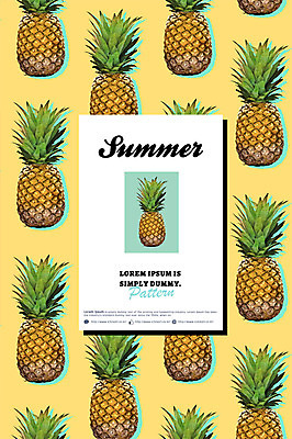 PSD 패턴 과일 일러스트 사람없음 여름 파인애플 계절백그라운드 국내일러스트 계절 백그라운드 무늬 열대과일 파일형식