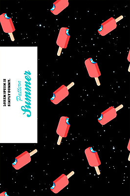 PSD 별 패턴 일러스트 밤하늘 아이스크림 사람없음 여름 야간 막대아이스크림 국내일러스트 자연요소 계절 무늬 하늘 디저트 파일형식