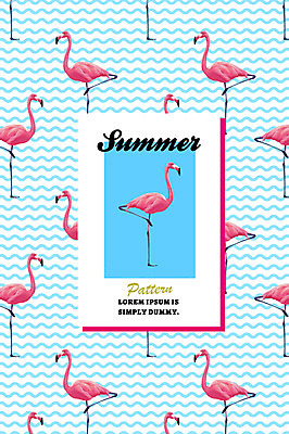 PSD 패턴 여러마리 일러스트 조류 서기 사람없음 여름 플라밍고 물결무늬 다리들기 트로피컬아트 국내일러스트 동물 계절 물결 다수 무늬 모션 그림 파일형식