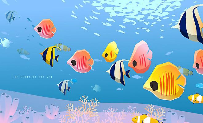 바다 여러마리 일러스트 사람없음 바닷속 바다동물 산호 산호초 열대어 국내일러스트 AI파일 동물 다수 어류 수중 수중동물 수중식물 자포동물 파일형식 벡터