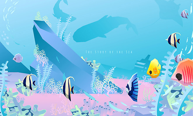 바다 여러마리 일러스트 그림자 어류 사람없음 바닷속 바다동물 산호 산호초 상어 국내일러스트 AI파일 동물 다수 수중 수중동물 수중식물 자포동물 파일형식 벡터