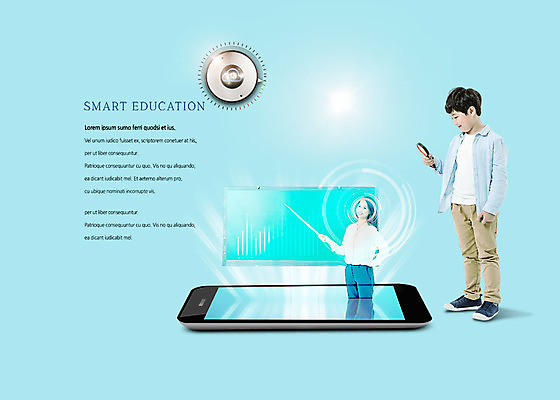 전신 PSD 편집이미지 응시 여자 교육 남자 어린이 돋보기 사람 성인 두명 30대 스마트폰 교사 칠판 한국인 가르침 스마트 이미지편집 직업 시선 컨셉 동양인 장년 핸드폰 스마트기기 파일형식