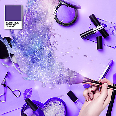 PSD 편집이미지 손 여자 물결 한명 사람 성인 신체부위 보라색 립스틱 붓 매니큐어 엽서 눈썹집게 메이크업브러쉬 파우더팩트 울트라바이올렛 이미지편집 1 컬러 집게 화장품 편지 파일형식 트랜드컬러