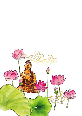 PSD 꽃잎 불교 일러스트 연꽃 사람없음 부처님오신날 불상 연잎 부처 구름모양 국내일러스트 모양 기념일 꽃 종교 잎 파일형식 구름_자연