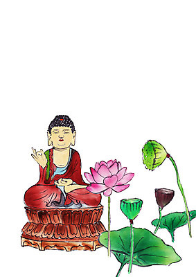 PSD 불교 일러스트 연꽃 사람없음 부처님오신날 불상 연잎 부처 국내일러스트 기념일 꽃 종교 잎 파일형식